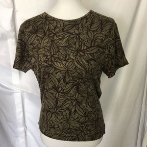 Croft & Barrow Khaki and brown top  1X
